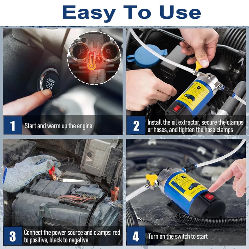 Pompe de transfert d'huile Portable 1-4L/min 12V, extracteur d'aspiration de fluide, changement élec