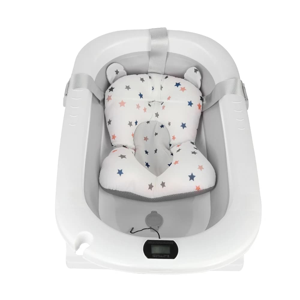 Baignoire pliable pour bébé avec tapis de bain, baignoire pour bébé avec thermomètre intégré, baigno