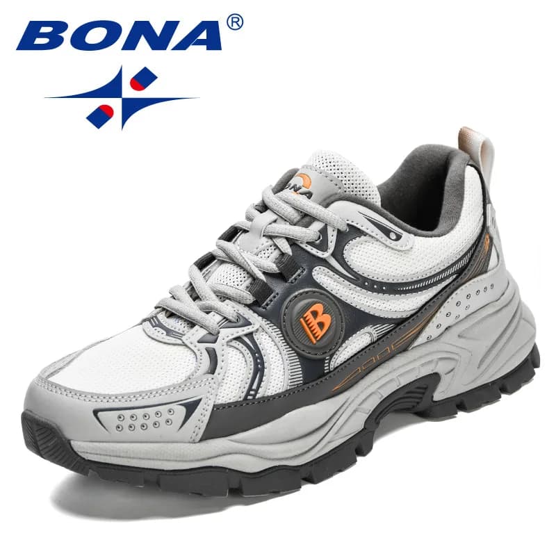 BONA nouveaux créateurs Action cuir maille chaussures de Jogging hommes respirant chaussures de cour