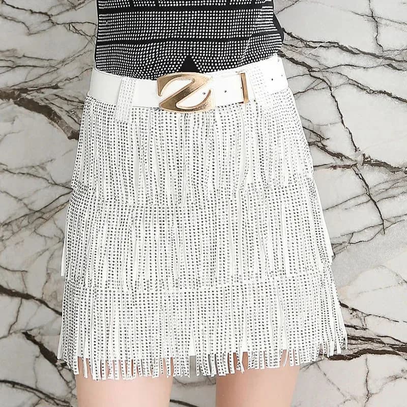 Ensemble jupe trapèze taille haute avec ceinture pour femmes, jupes courtes tarière, mode féminine, 