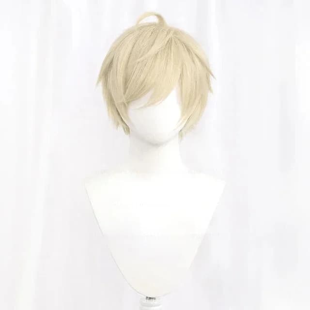 Perruque de Cosplay synthétique courte et lisse, blanc, vert, violet, marron, noir, bleu, gris, Oran
