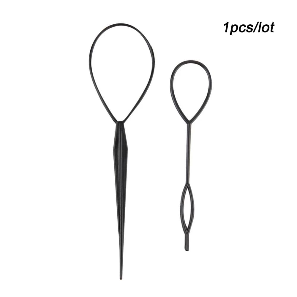 2 pièces/S et créateur de queue de cheval boucle en plastique noir poney Topsy queue pince cheveux a