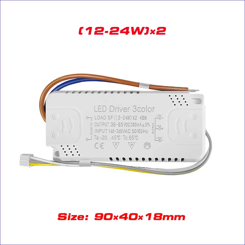 Adaptateur de pilote LED pour alimentation AC 165-265V, 3 couleurs, 40-60W × 2 60-80 × 2, KampmA, un