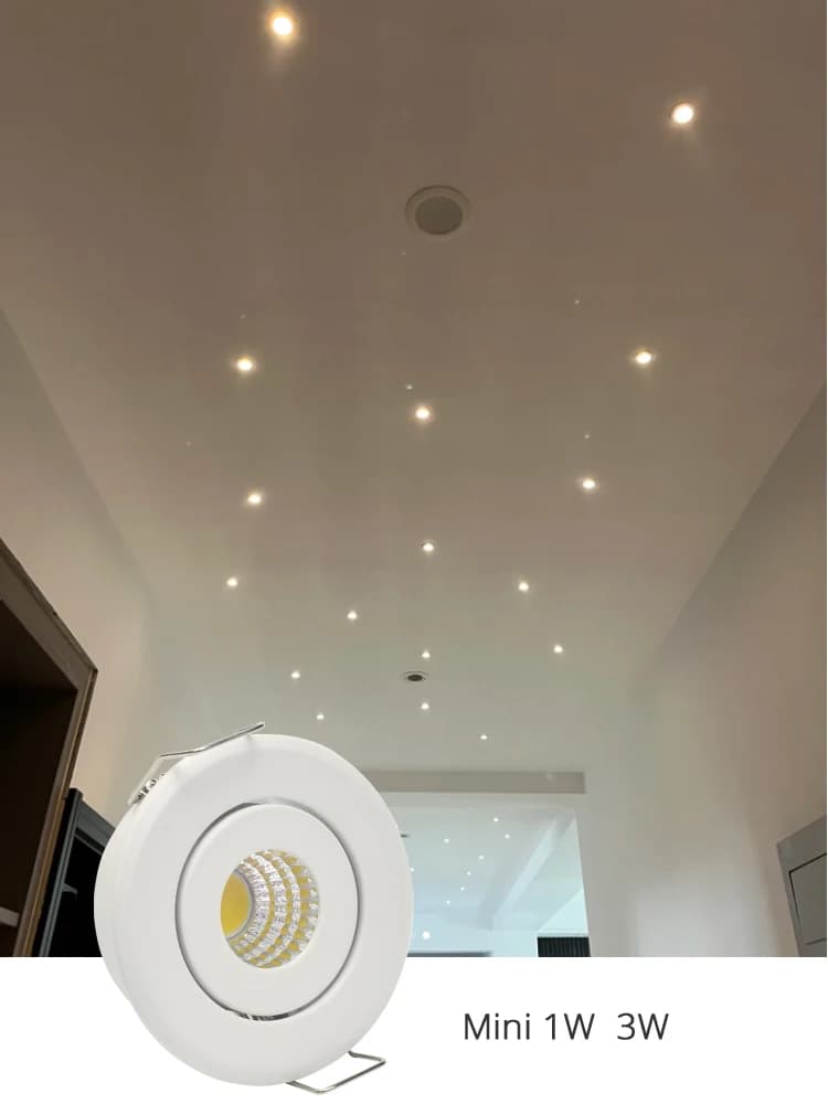 Mini LED Downlight plafonnier COB 3W bricolage ciel étoilé armoire lumières coupé maison 40-45mm AC8
