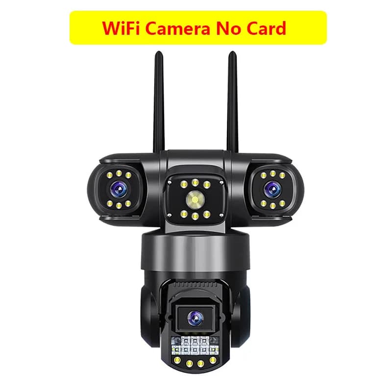 Caméra IP WiFi extérieure 12MP 6K à triple objectif et triple écran, moniteur vidéo de sécurité, vis
