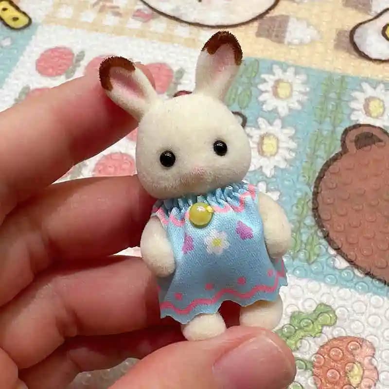 Figurines originales des familles Sylvanian Anime, jouet de flocage, beurre d'animal, ornements de c