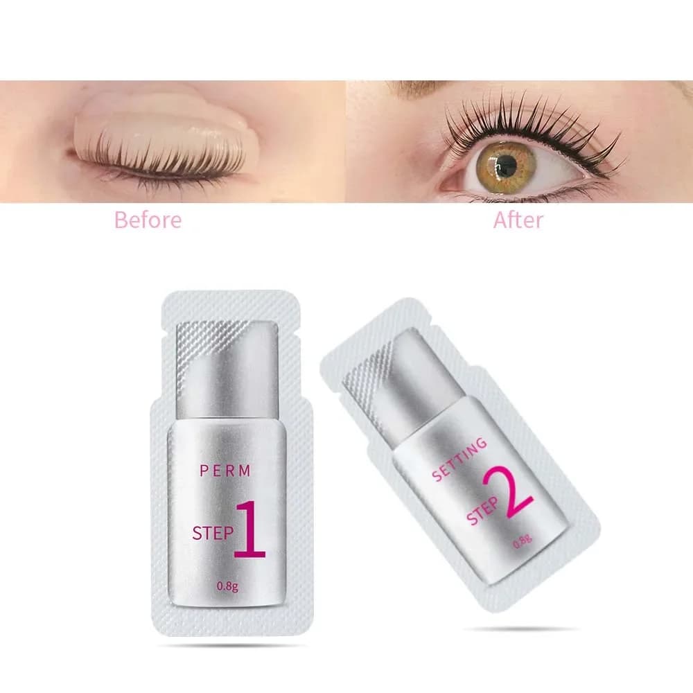 10 paires/lot ICONSIGN Lotion de levage de cils Sachet Lotion de Fixation de permanente rapide cils 