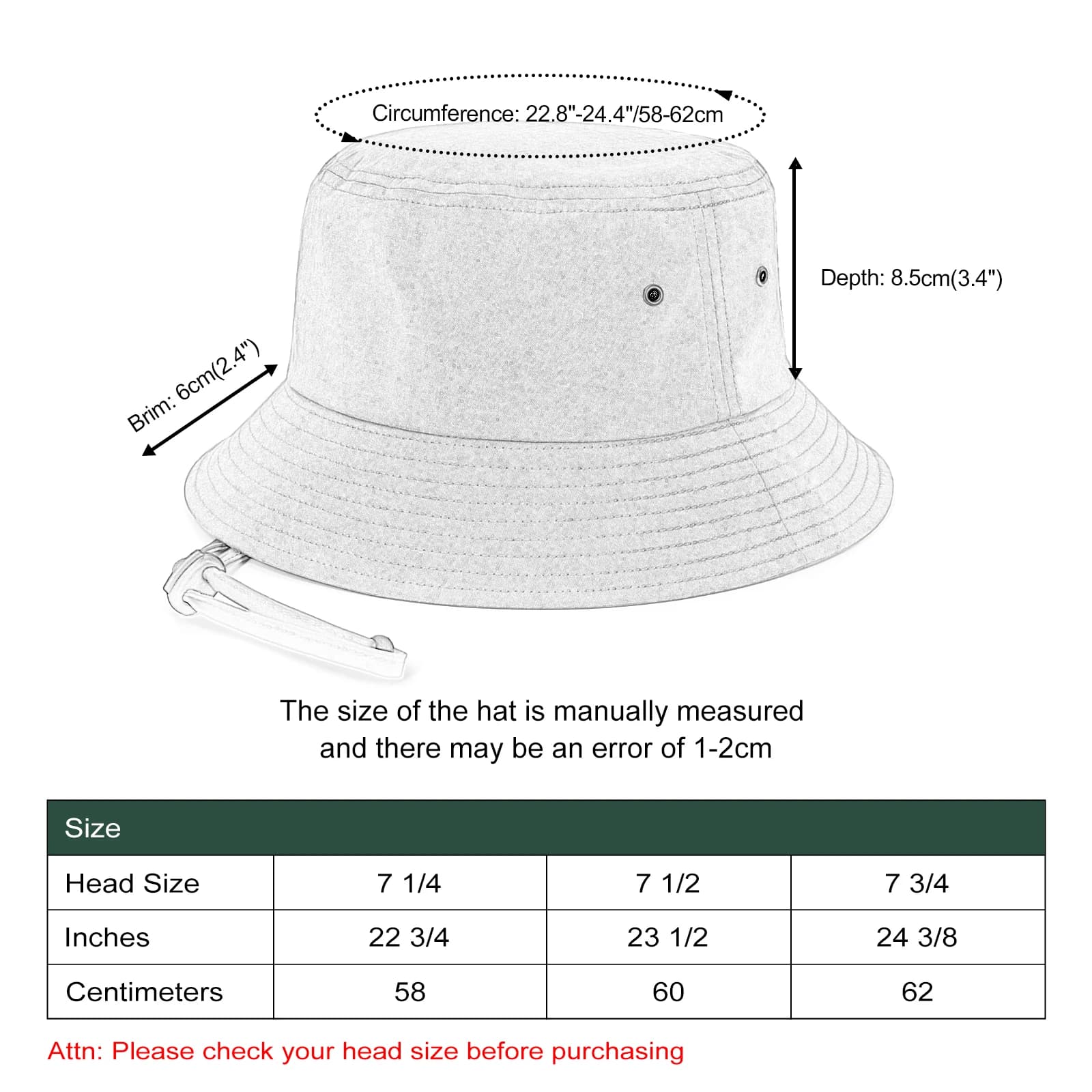 BOTVELA Chapeaux seau pour unisexe, chapeau de pêche d'été, respirant, pliable, à large bord, Protec