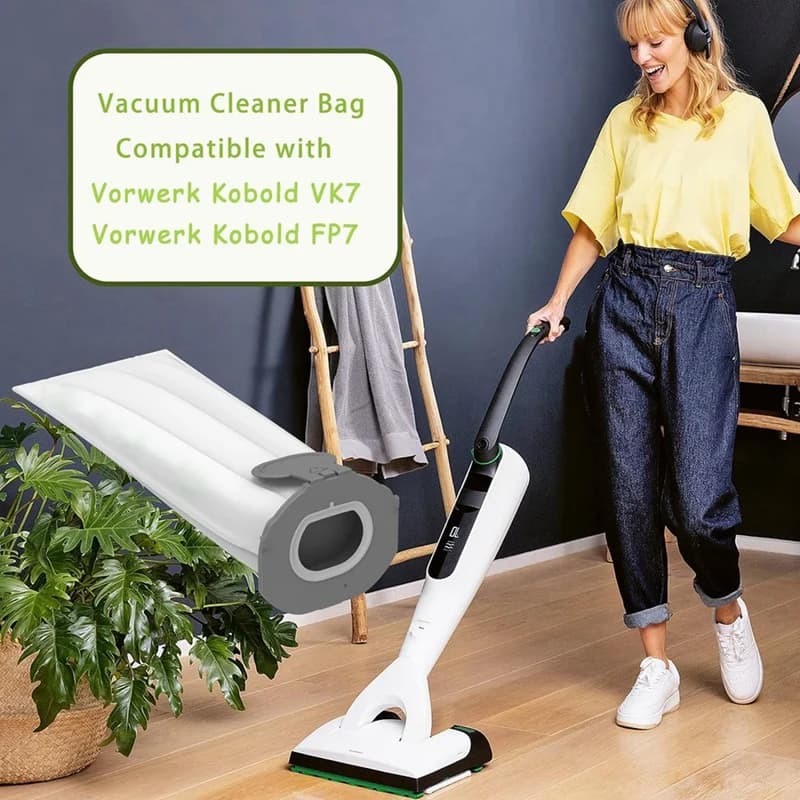 Sacs de rechange pour aspirateur sans fil Vorwerk Kobold VK7 FP7, sacs filtrants, lot de 10 pièces