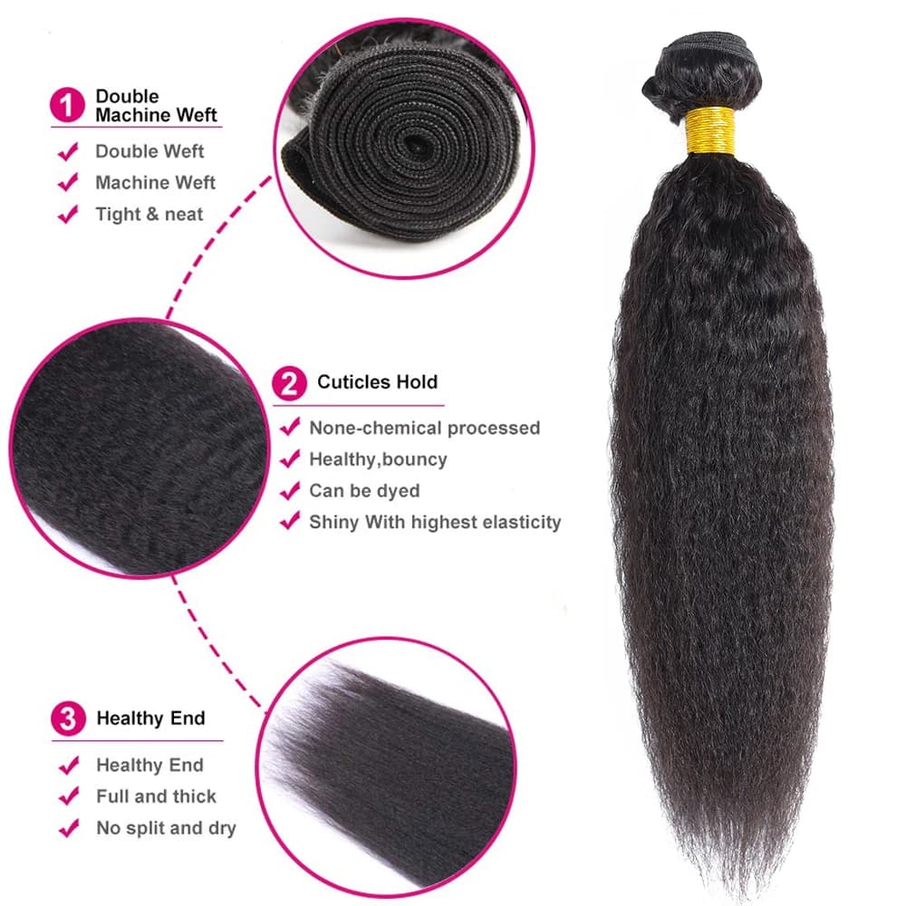 Bundles de cheveux brésiliens crépus pour femmes noires, extensions de cheveux humains Remy, vague d