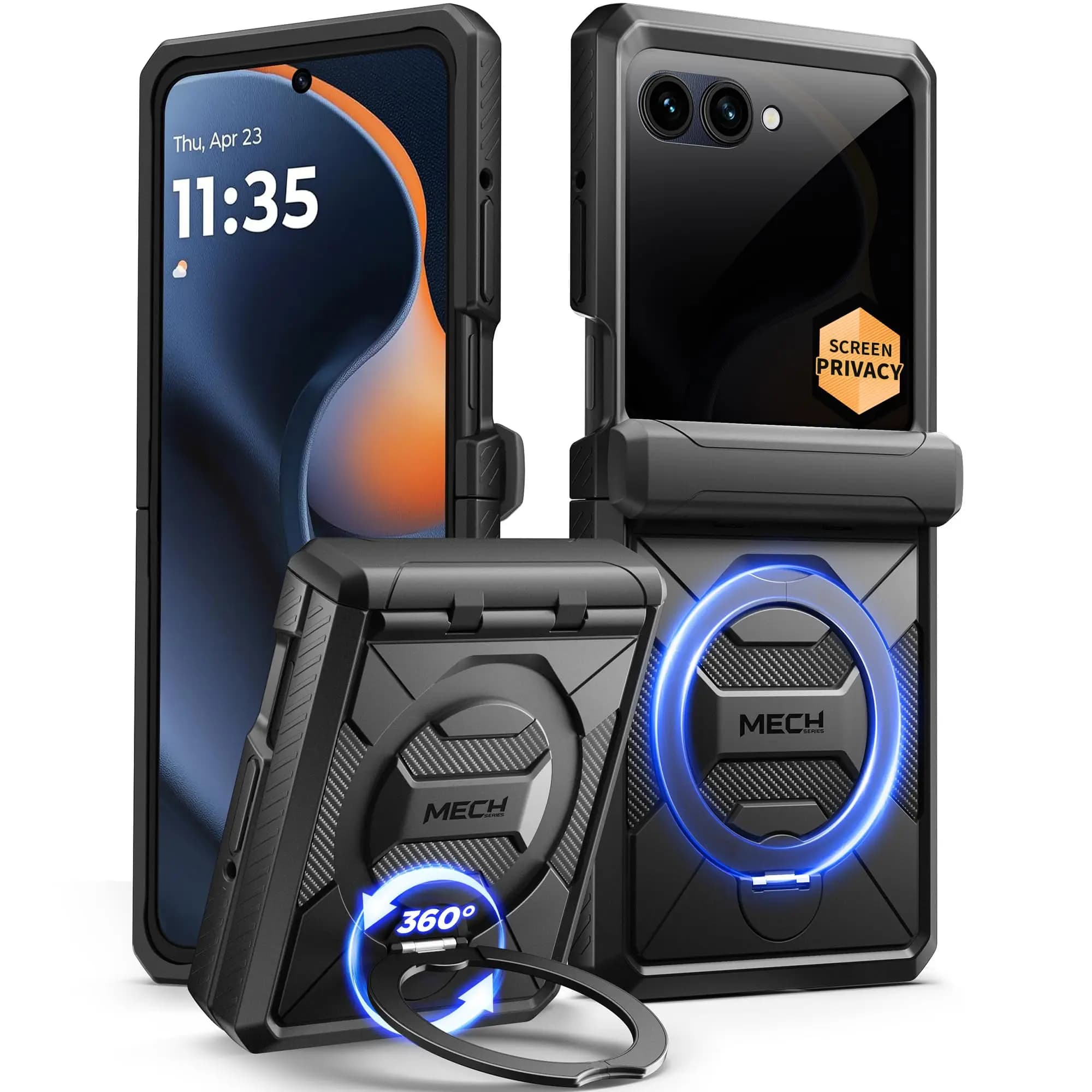 TONGATE pour Motorola Razr 2025 Case/Razr 2024 Case avec protecteur d'écran de confidentialité avec 