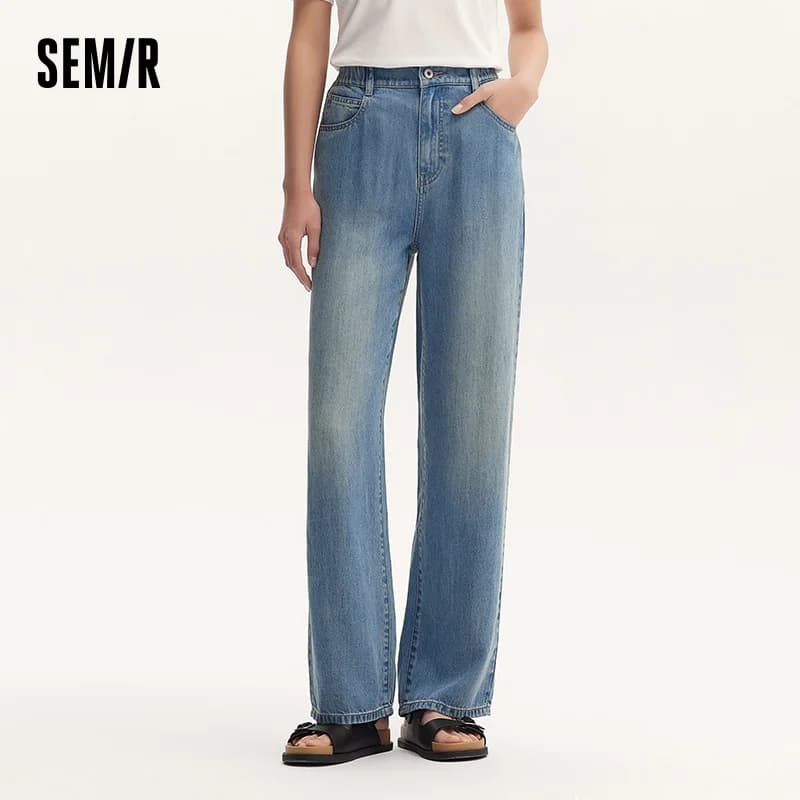 Semir jean femmes taille élastique pantalons longs 2025 nouvelle Version d'été sensation de fraîcheu