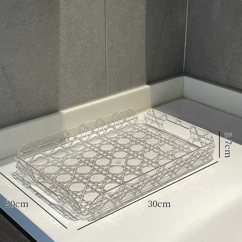 Plateau de rangement rectangulaire pour la maison, tasse d'eau, plateau à thé léger de luxe haut de 