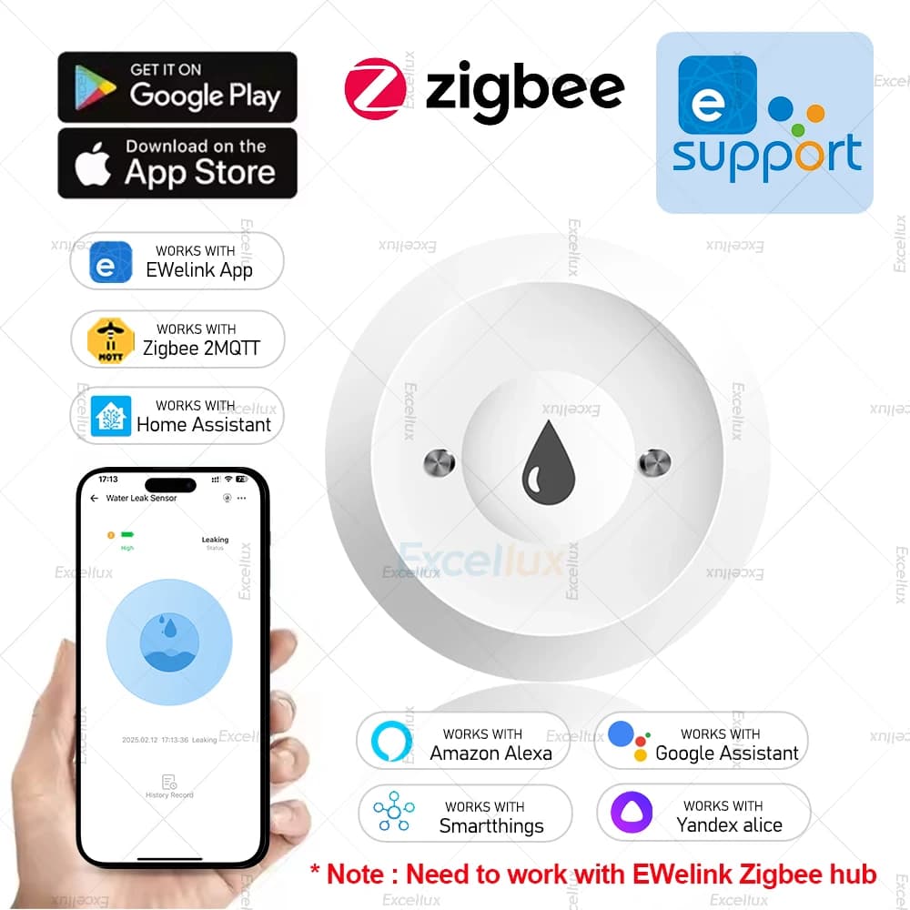 Ewelink Zigbee 3.0 capteur d'eau alarme détecteur de fuite d'inondation d'eau surveillance à distanc