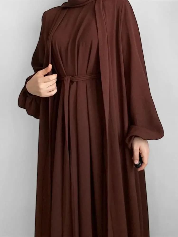 Ensemble 3 pièces pour femmes musulmanes, Ramadan, Eid Mubarek, Dubaï, Abaya, Kaftan, Turquie, Islam
