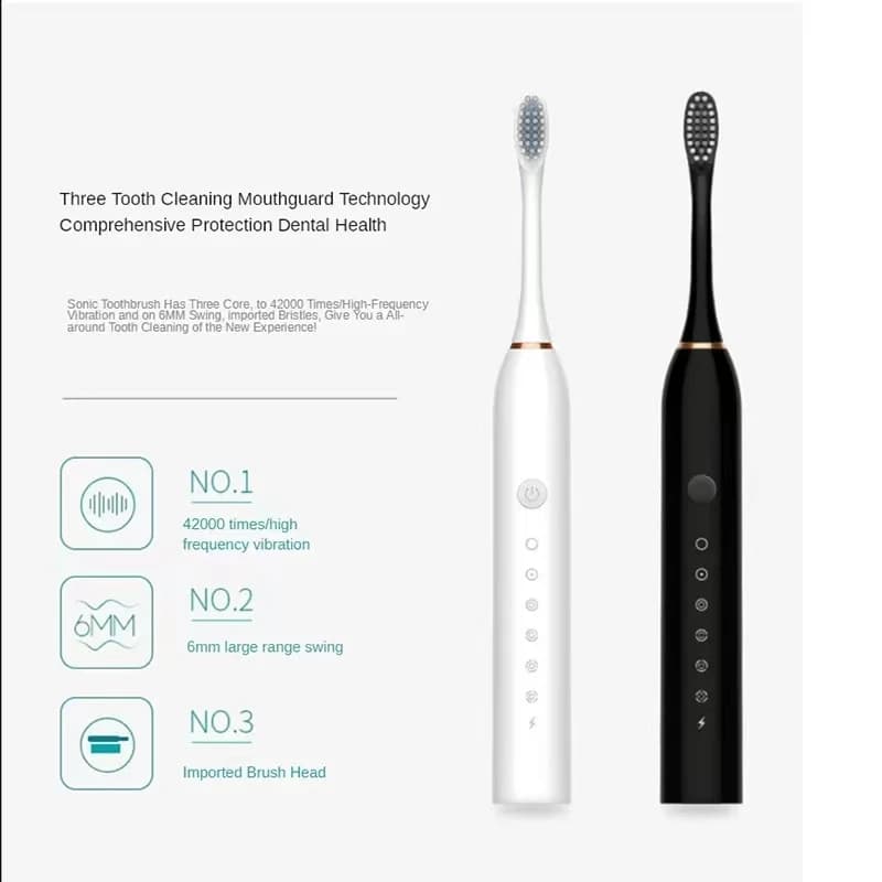 Brosse à dents électrique sonique pour adulte, synchronisation intelligente, nettoyage des dents, bl