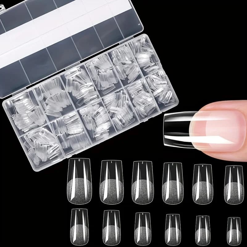 600 pièces couverture complète presse sur les pointes des ongles Stiletto amande carré cercueil fran