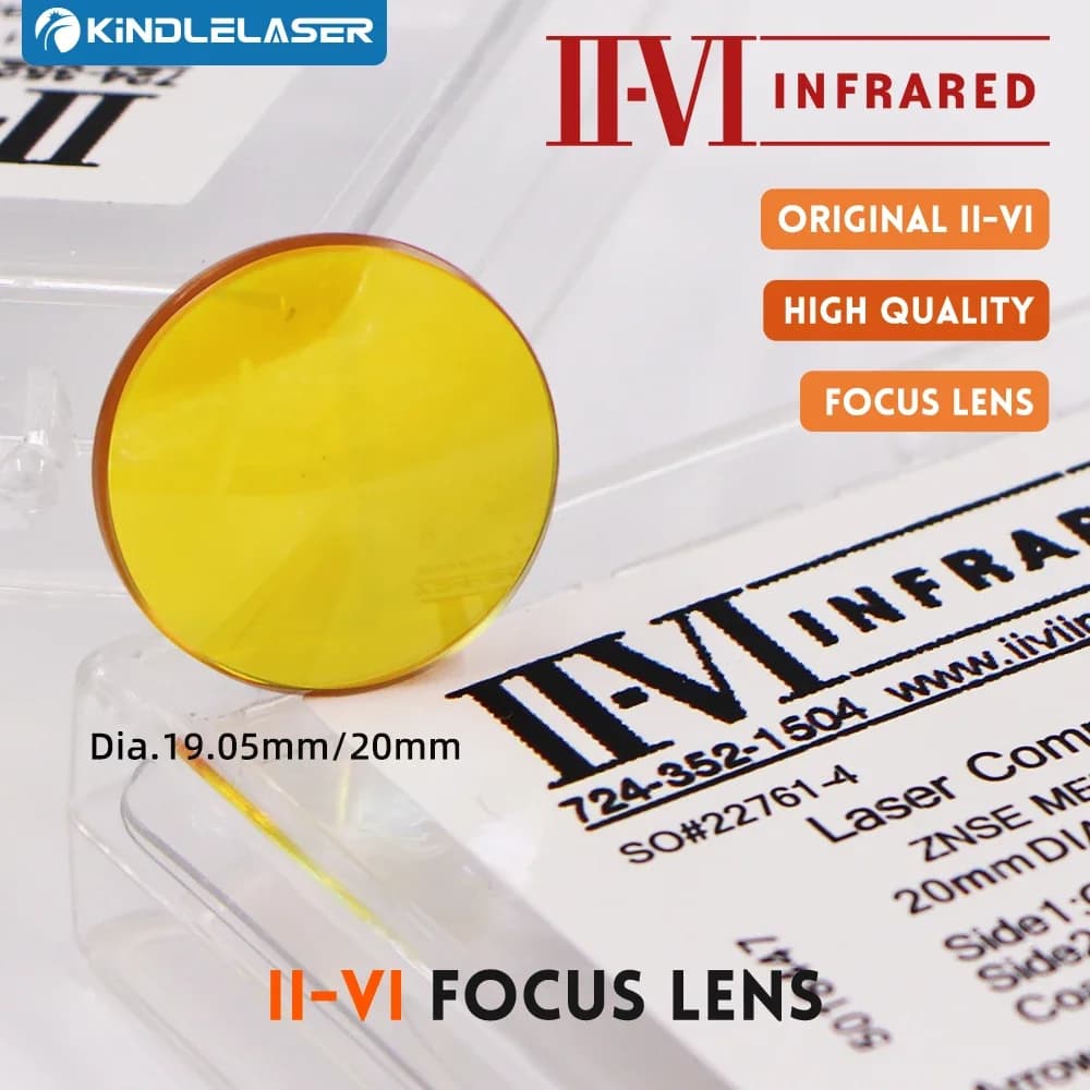 II-VI INFRAROUGE CO2 Laser Focus Lentille Dia.19.05mm 20mm FL 38.1/50.8/63.5/76.2/101.6mm Pour CO2 L