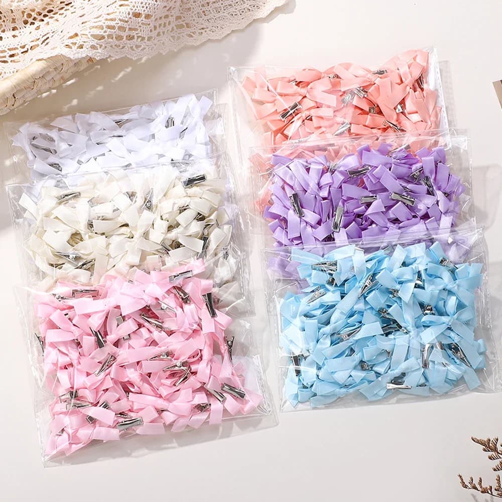 Mini nœud papillon pour enfants, couleur unie, avec pince à cheveux, Style Ballet, ruban tressé, acc