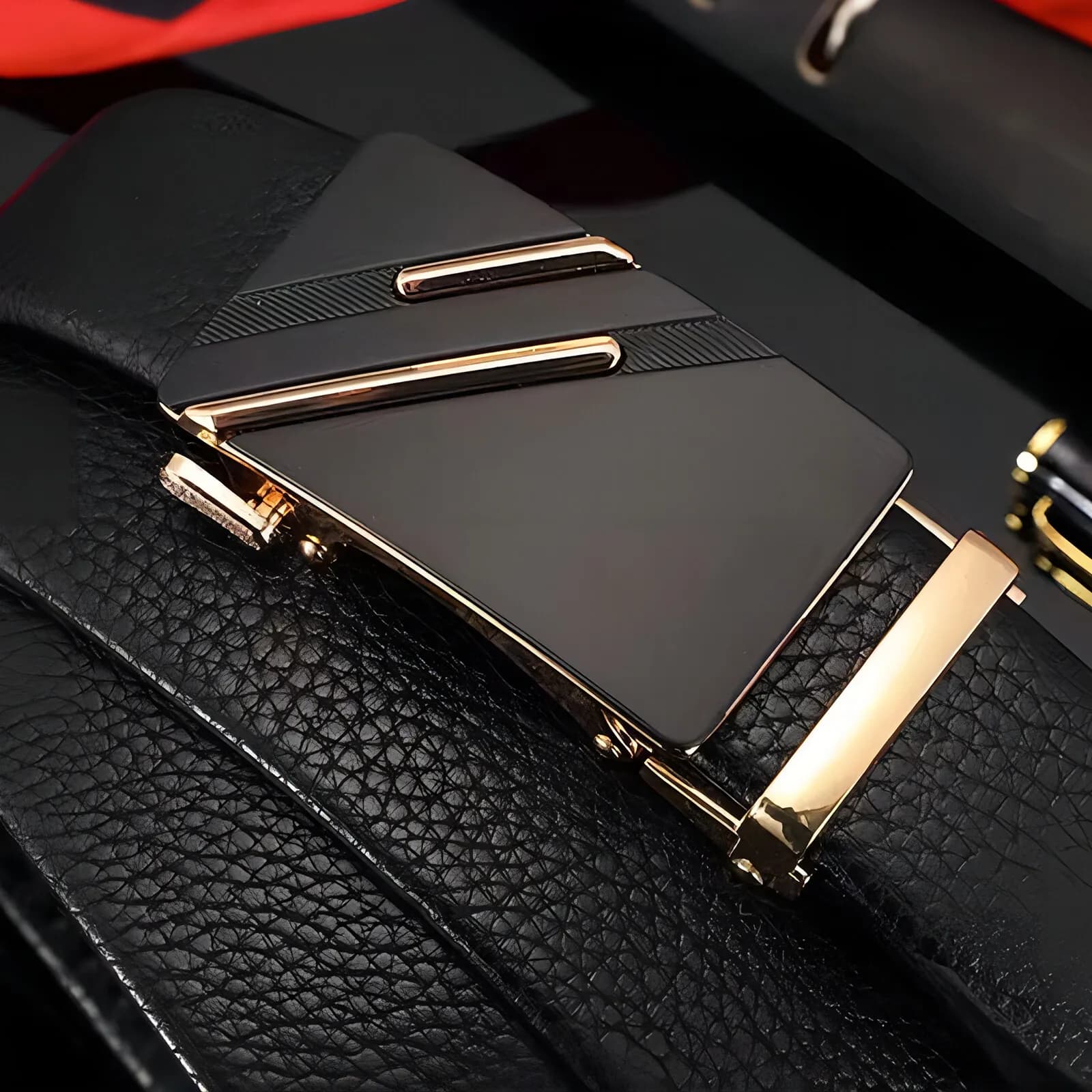 Ceinture en cuir pour hommes, métal, structure automatique, marque de luxe, design de mode d'affaire
