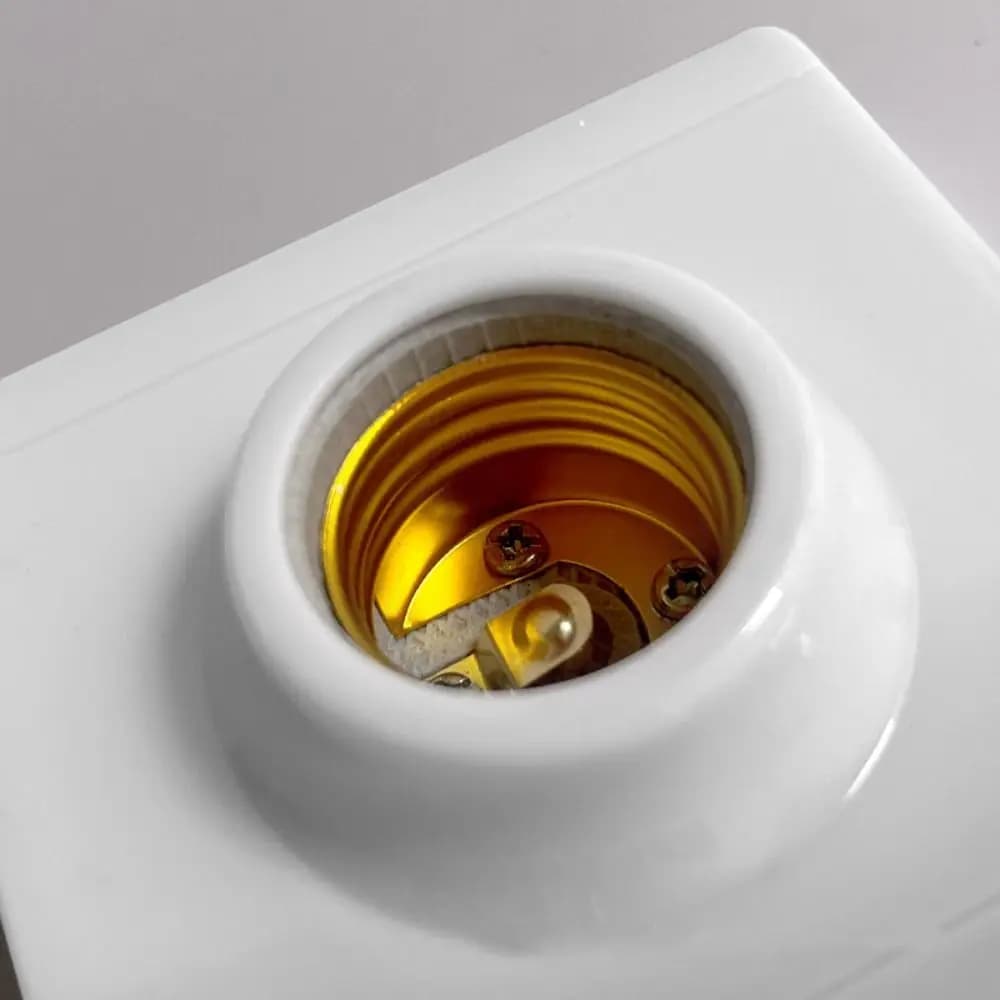 Coque en plastique avec bouchon à vis, base de lumière carrée en céramique, prise de raccord, suppor