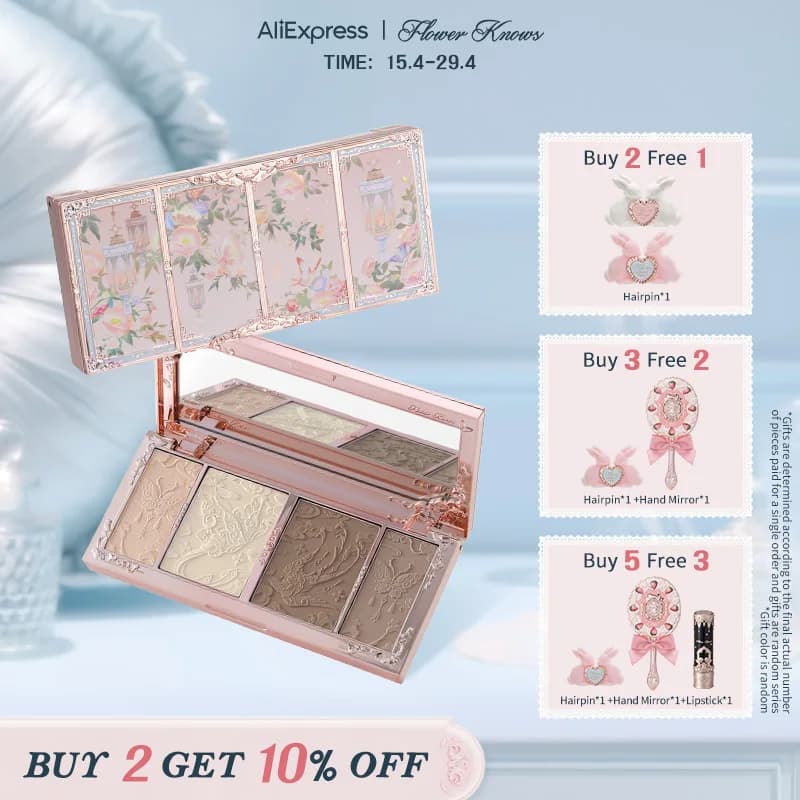 Flower Knows Butterfly Cloud Collar Collection, Embossed Highlight, Contour Palette, 16g