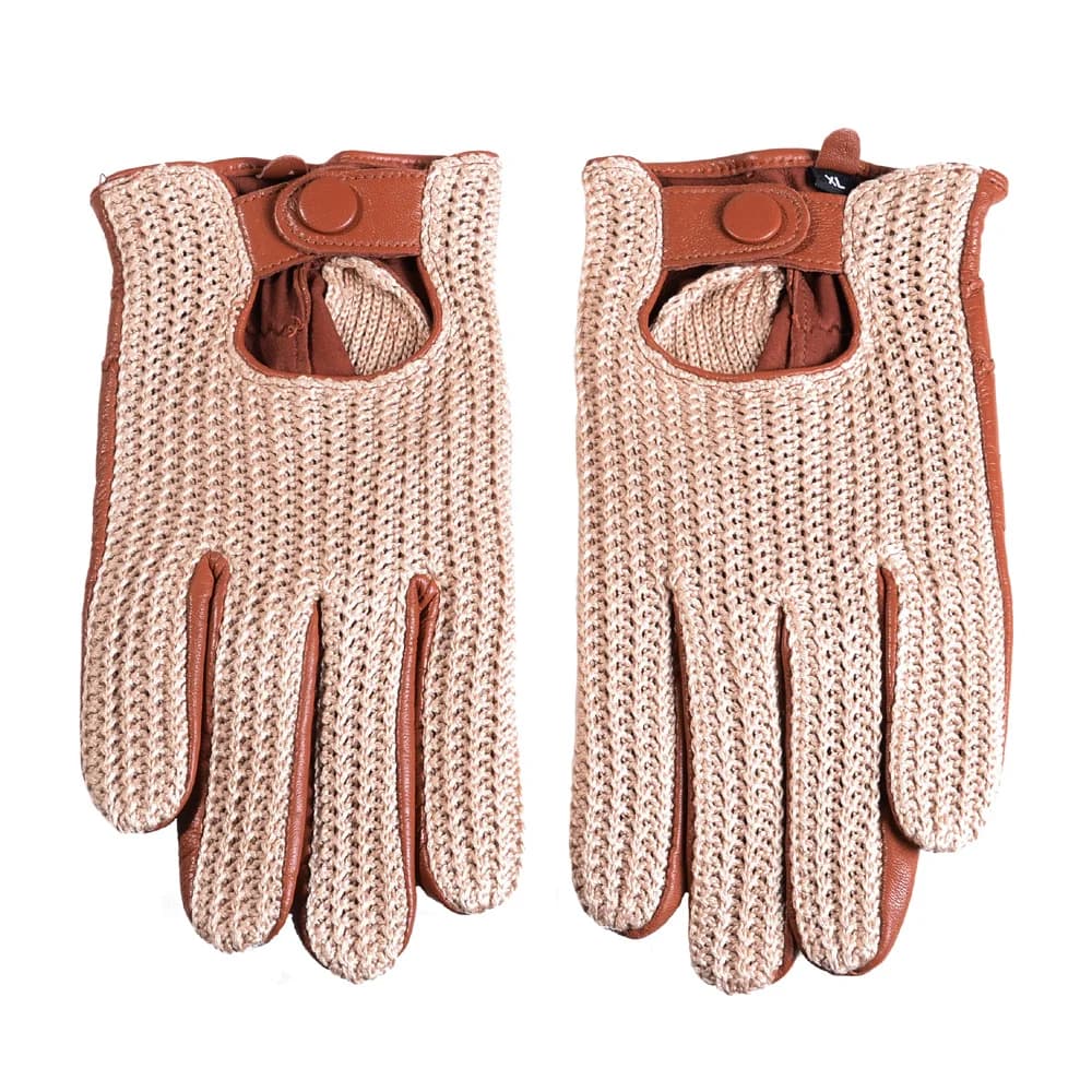 Gants courts classiques en cuir véritable pour hommes, rétro, sans doublure, tricotés, pour sport, é