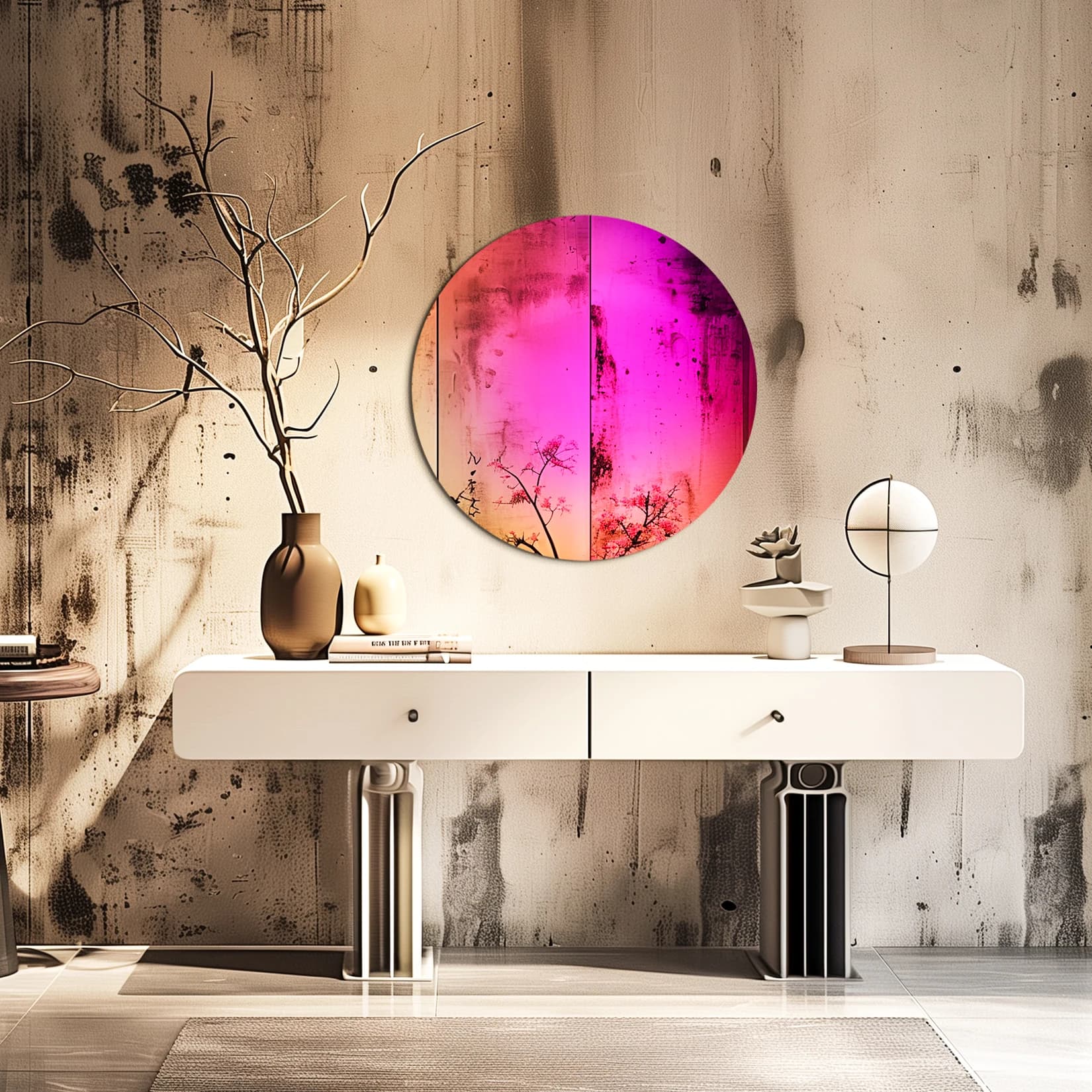 Fissuraminants pour le miroir décoratif mural, miroir mural rond irisé, miroir en verre d'accent arc