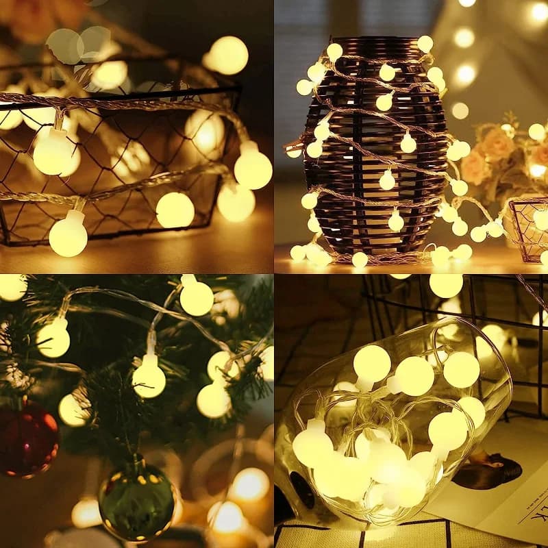 Guirlande lumineuse Globe féerique à petites boules de 10M, fonctionne avec USB/à piles, pour jardin
