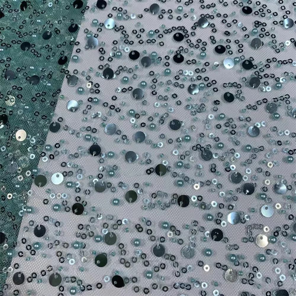Tissu de dentelle française de luxe en maille avec perles 2026, dentelle africaine nigériane de haut