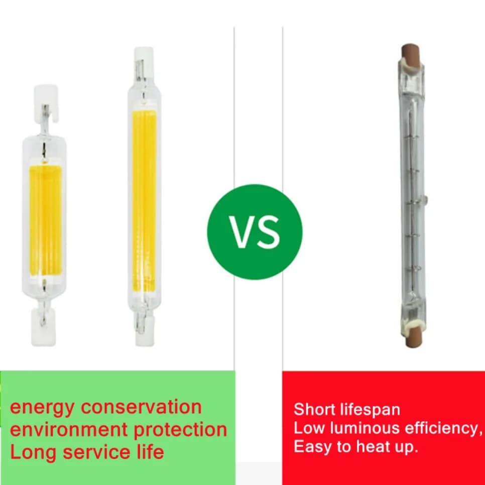 Ampoule LED R7S COB, 78MM 118MM 189MM AC110V 220V 230V 240V, remplacement de lampe halogène J78 J118