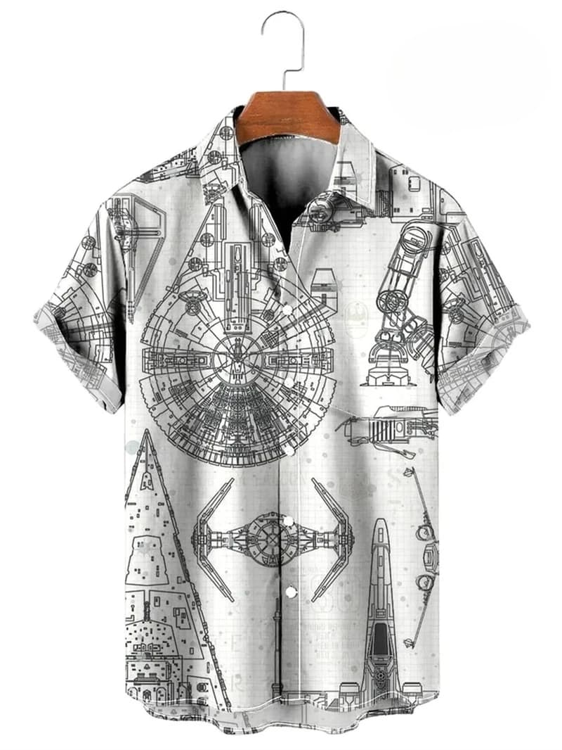Vintage boutonné chemise homme 3d carte imprimé à manches courtes chemise hawaïenne revers vêtements