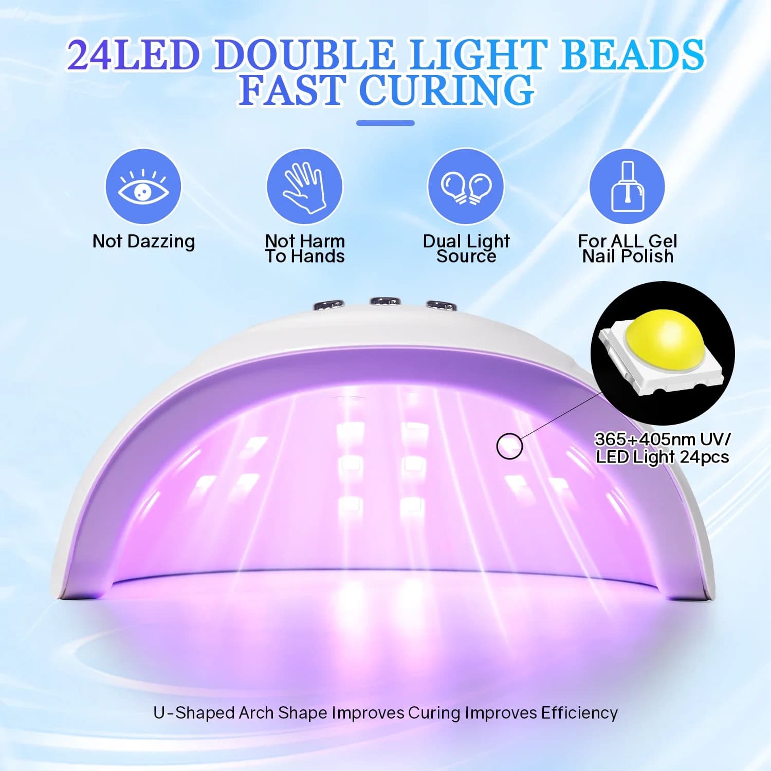 72W UV LED lampe à ongles 24 LED sèche-ongles avec capteur infrarouge lampe de manucure à séchage ra