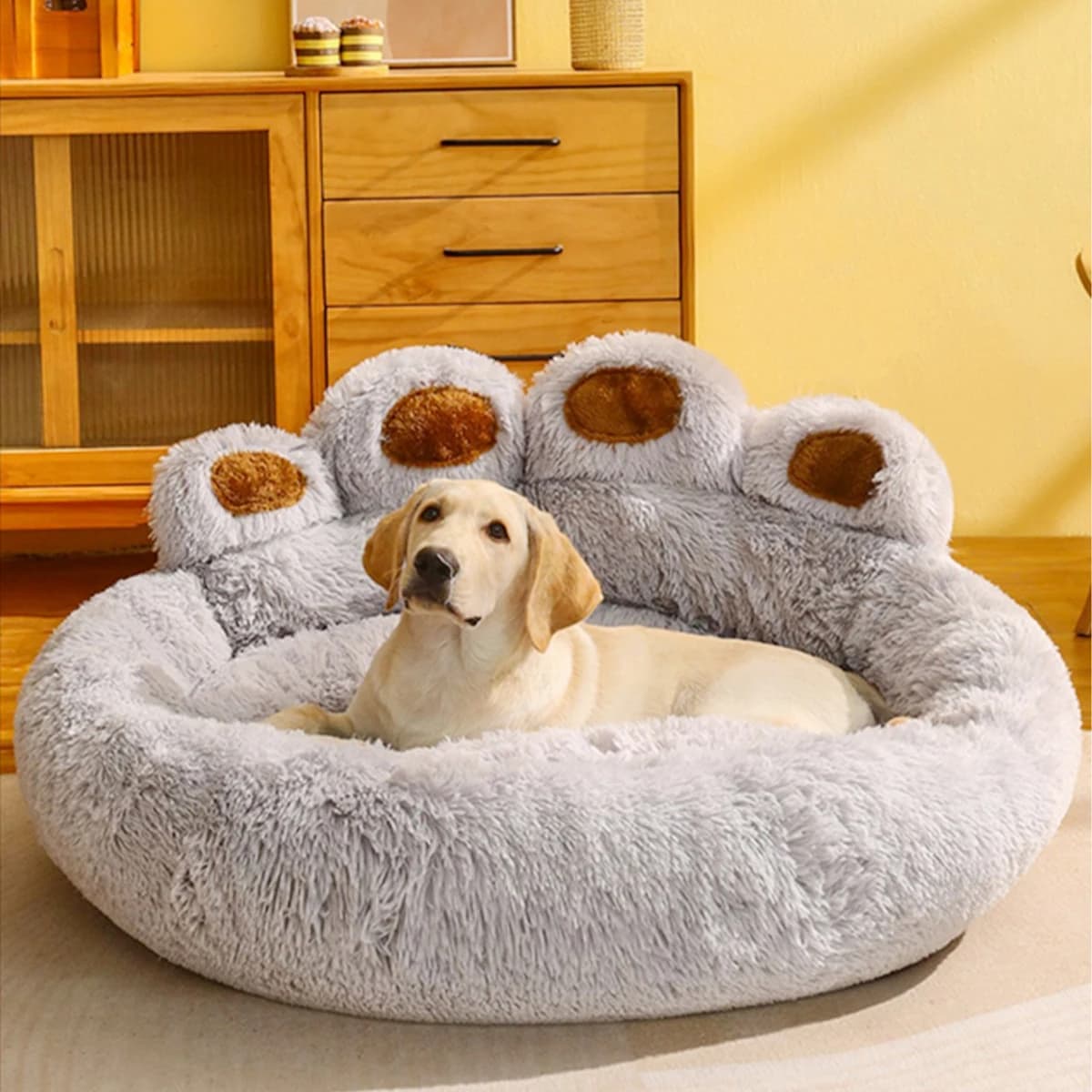 Lit moelleux pour chien, niche d'hiver en peluche, accessoires, produits pour animaux de compagnie, 