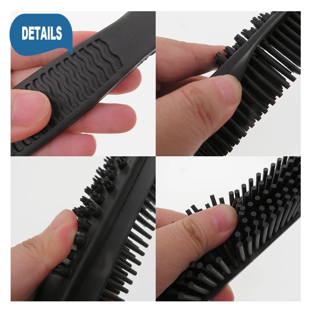 Brosse professionnelle multifonction en caoutchouc pour animaux de compagnie, poils doux, toilettage