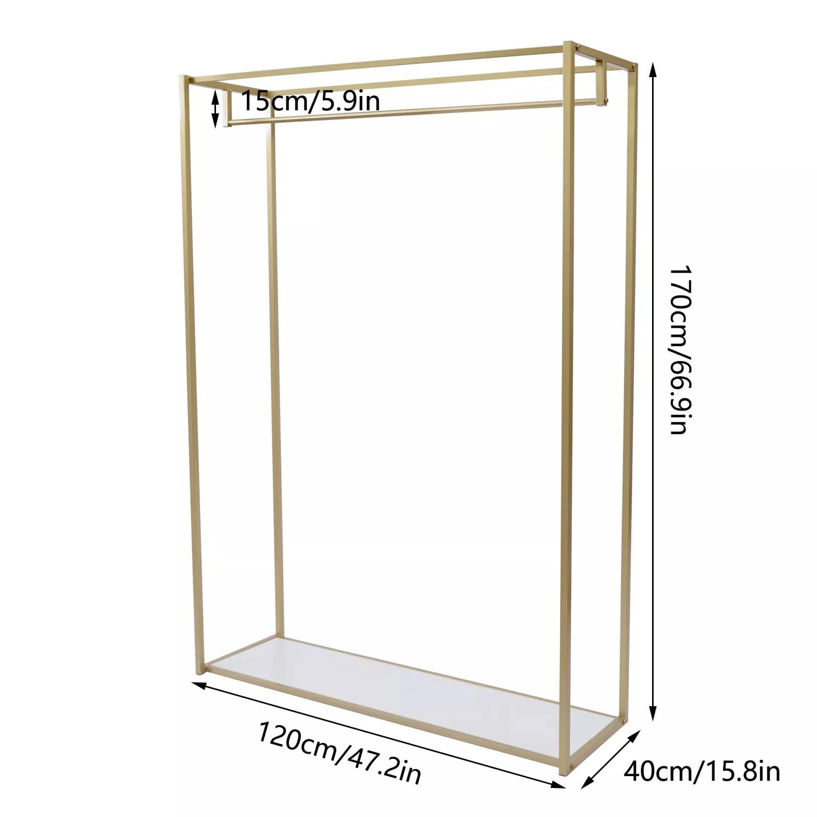 Présentoir à Vêtements au Sol T1-Or RapDuty, Placard à Vêtements T1 grill T1, Étagère de Rangement, 