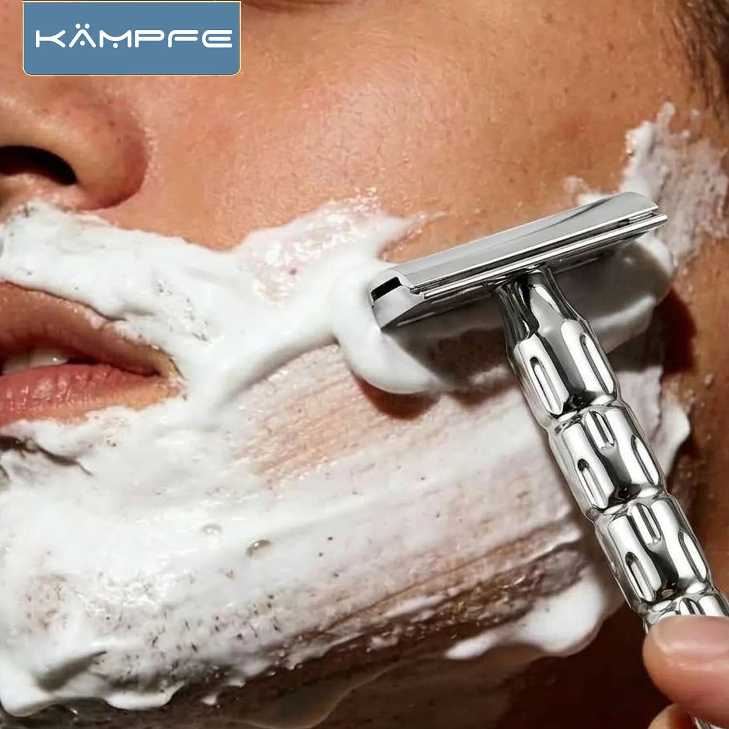 Rasoir de sécurité manuel à double tranchant KAMPFE CNC pour hommes et femmes, en acier inoxydable a