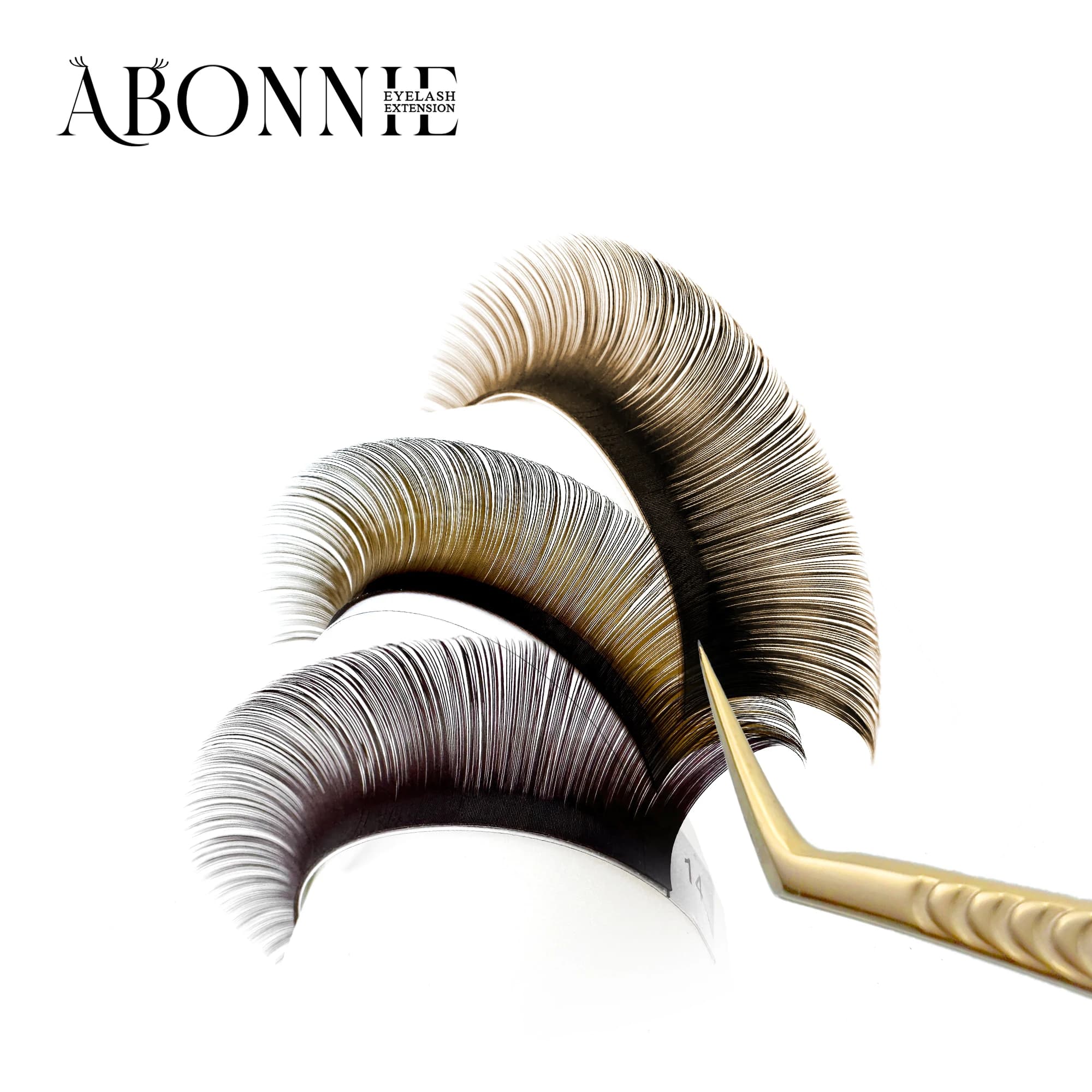 ABONNIE C CC D Curl Extensions de cils marron naturel cachemire doux classique brun foncé Extensions