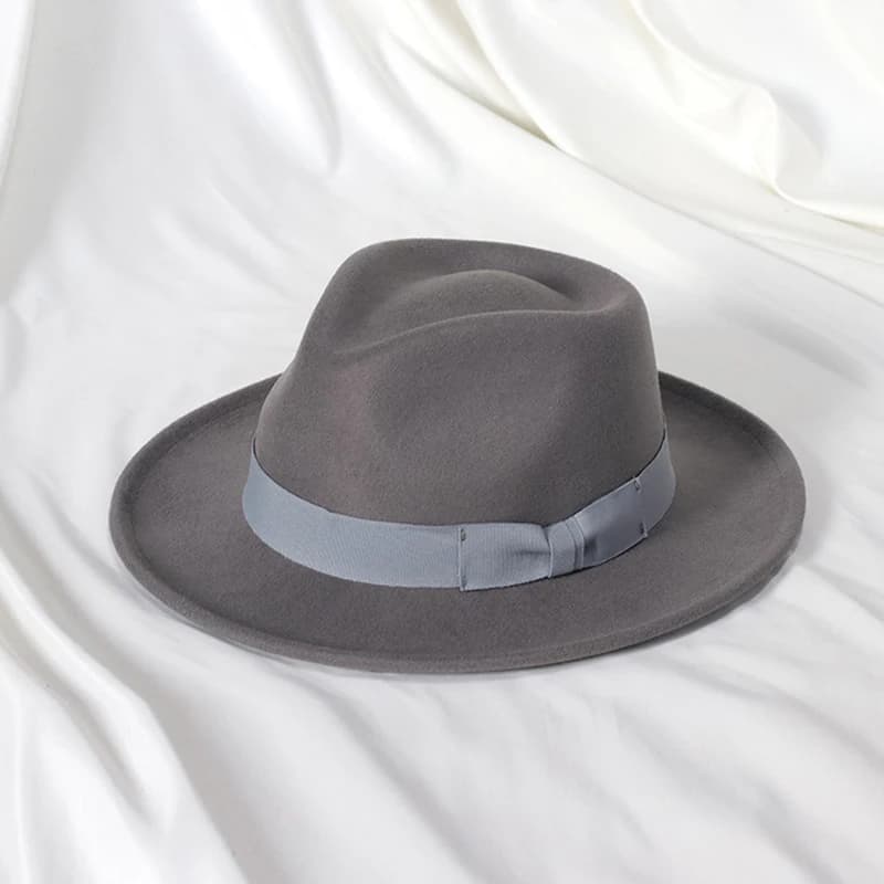 Chapeau Fedoras pour hommes et femmes, chapeau de Jazz avec nœud papillon, élégant, noir, mélange de