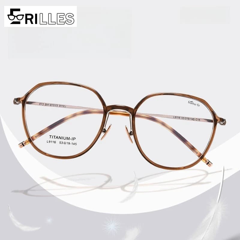 Lunettes en titane à plumes de 7.1g, montures elliptiques Vintage à monture complète, petites lunett