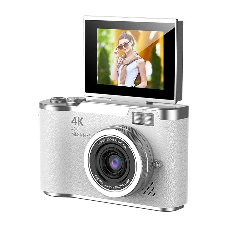 Appareil photo numérique, écran rotatif HD de 2,4 pouces, enregistrement vidéo 4K, capacité de la ba