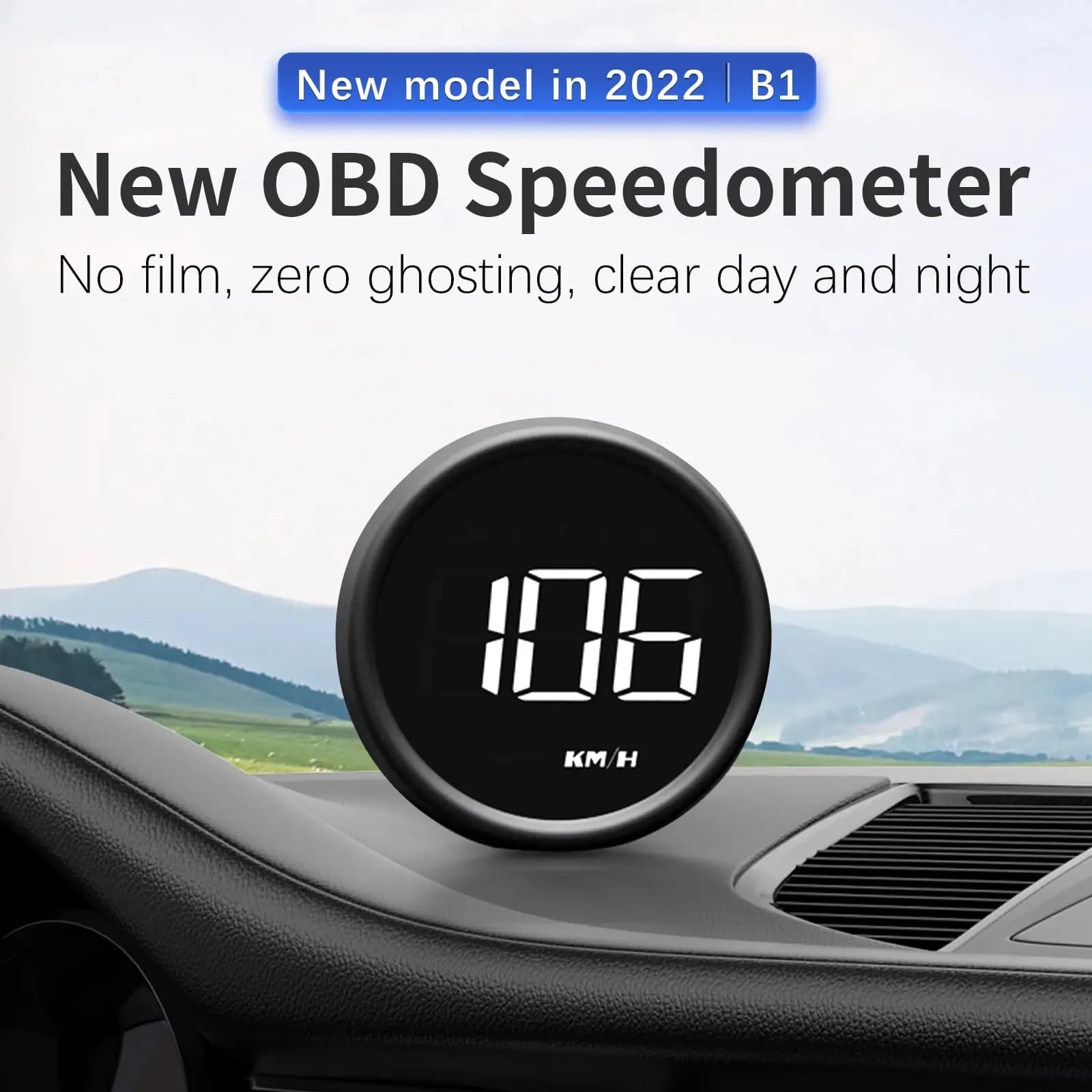 AD B1 affichage tête haute OBD2 HUD compteur de vitesse projecteur de voiture alarme EOBD consommati
