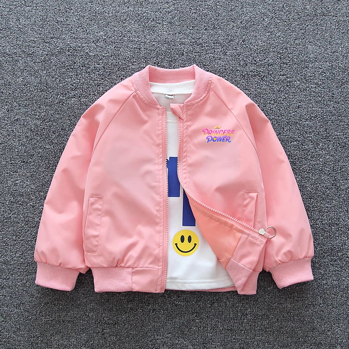 Veste coupe-vent Disney Princess pour filles, manteau décontracté de printemps 2026, motif doux Blan