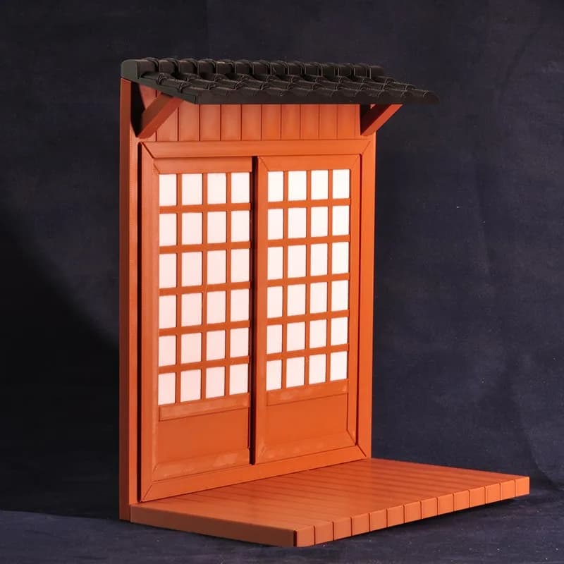 [X FIGURE] Base d'affichage échelle 1/12 diorama porte avant de maison en bois de Style japonais ave