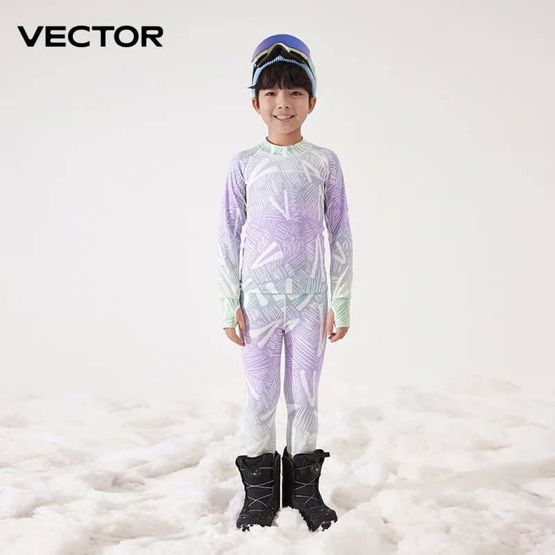 VECTOR enfants Ultra doux hiver séchage rapide Base superposition ensemble microfibre polaire sous-v