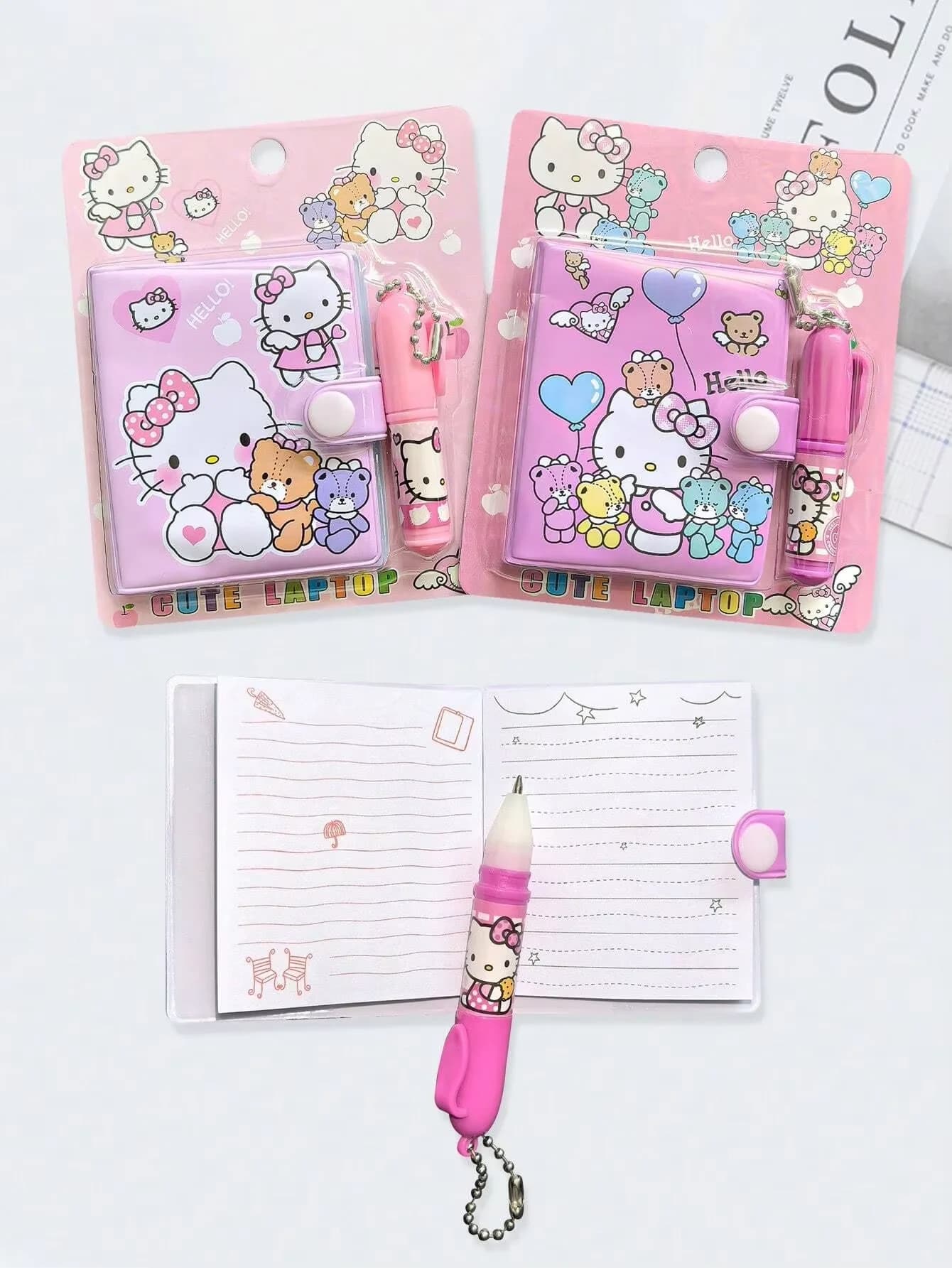 Lot de 1/4/8/16 carnets Hello Kitty, petit format, Kawaii, mini, portable, fournitures scolaires, pa