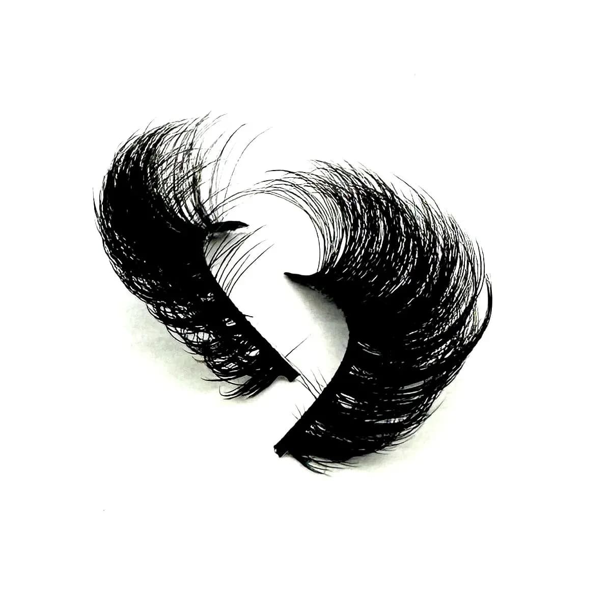 Faux-Cils en Faux Vison 8D Effet Oeil de Chat, Pack de Cils Volumineux, Touffus, Dramatique, Longs, 