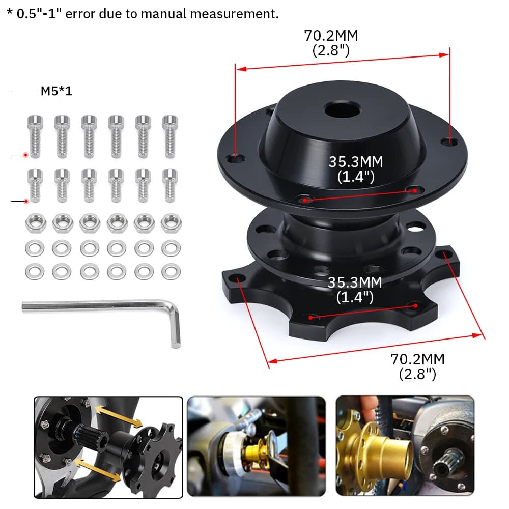 Nouveau volant à dégagement rapide adaptateur de moyeu Kit de moyeu de volant: or noir rouge bleu ar