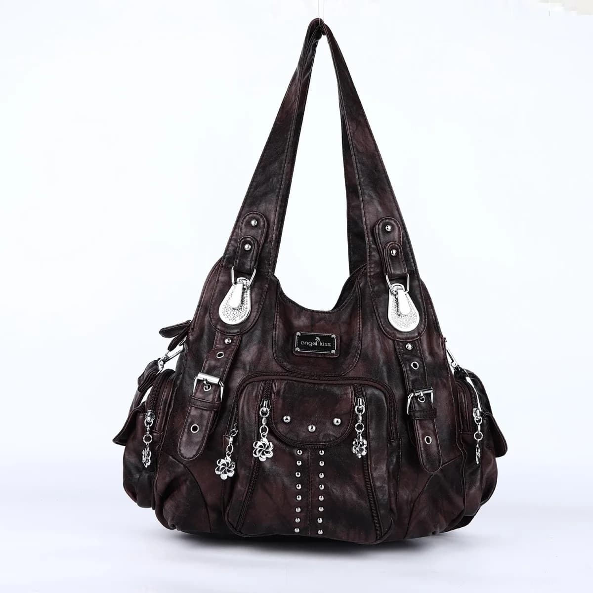 Sac à main vintage pour femme, grand sac fourre-tout en PU avec poignée supérieure, sac à bandoulièr