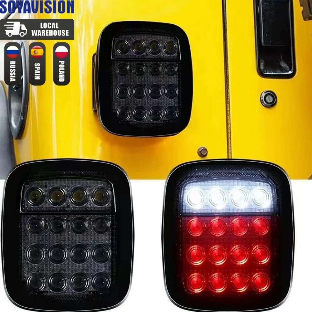 Feu arrière universel à 16 led, 2 pièces, feu de recul pour Jeep Wrangler YJ TJ CJ JK, camion remorq